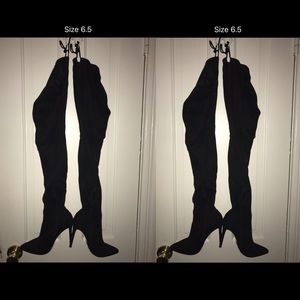 Thigh high black heels